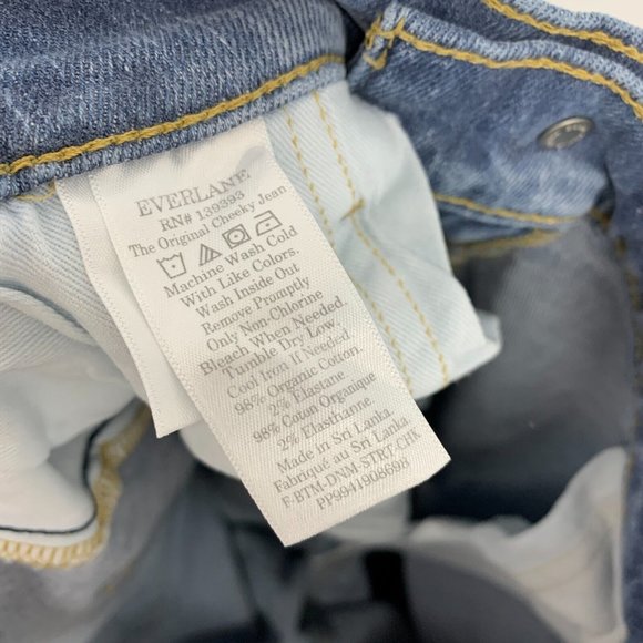Everlane Jeans Original Cheeky High Rise Blue Denim Straight - Picture 12 of 12